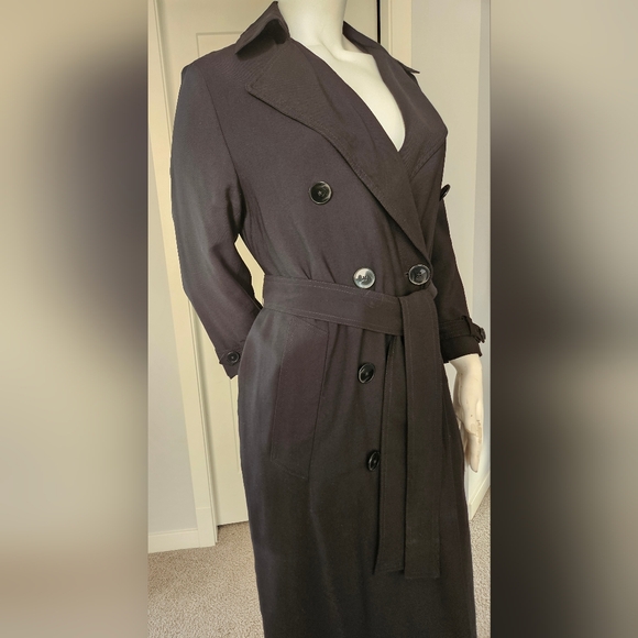 EUC Size S ZARA Black Trench Coat - Picture 5 of 11